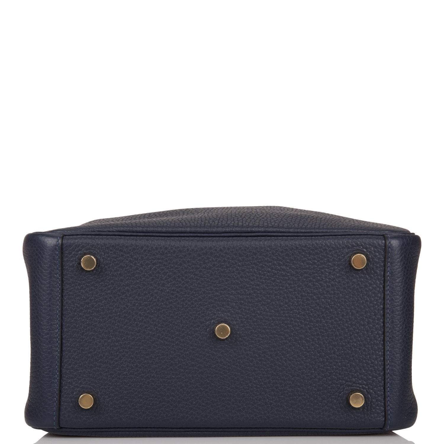 Hermes Bleu Nuit Clemence Lindy 26cm Gold Hardware