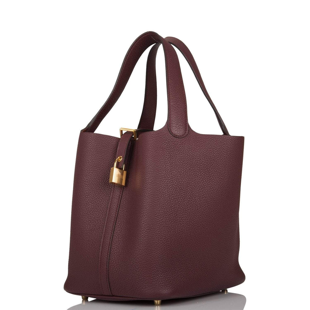 Hermes Bordeaux Maurice Picotin Lock 22cm Gold Hardware