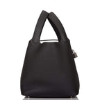 Hermes Black Clemence Picotin Lock 22cm Palladium Hardware