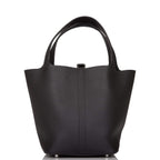 Hermes Black Clemence Picotin Lock 22cm Palladium Hardware