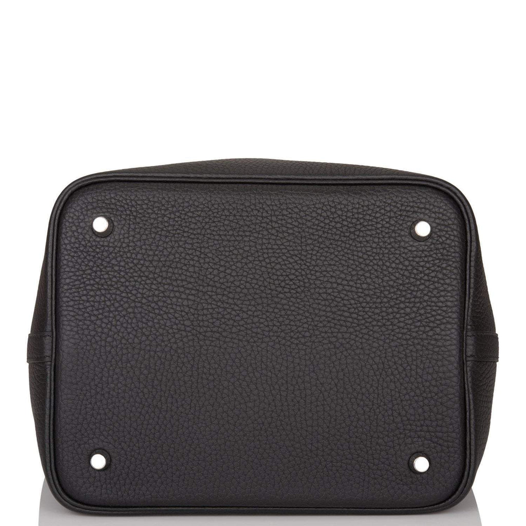 Hermes Black Clemence Picotin Lock 22cm Palladium Hardware