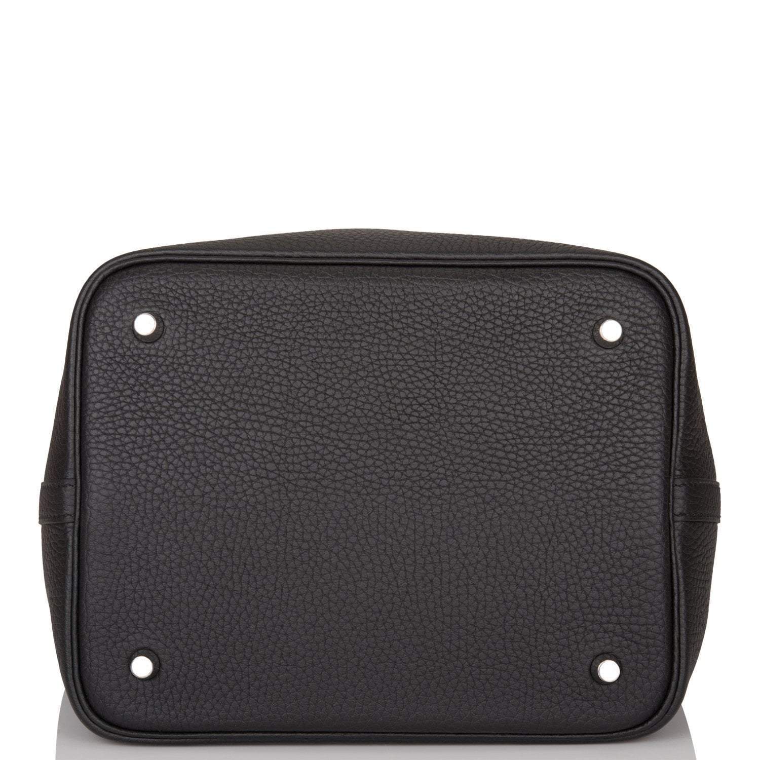 Hermes Black Clemence Picotin Lock 22cm Palladium Hardware