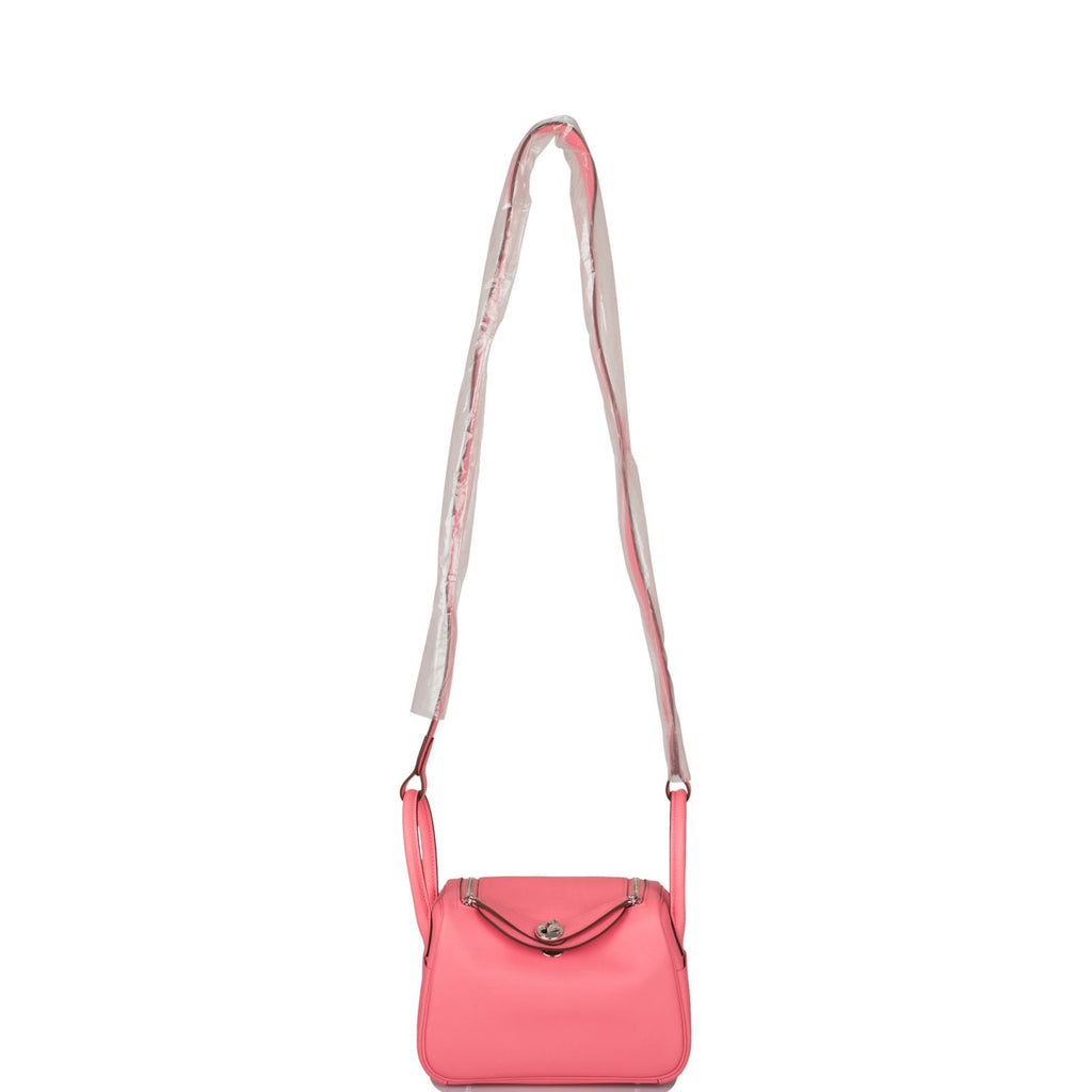 Hermes Rose D'Ete Swift Mini Lindy Palladium Hardware