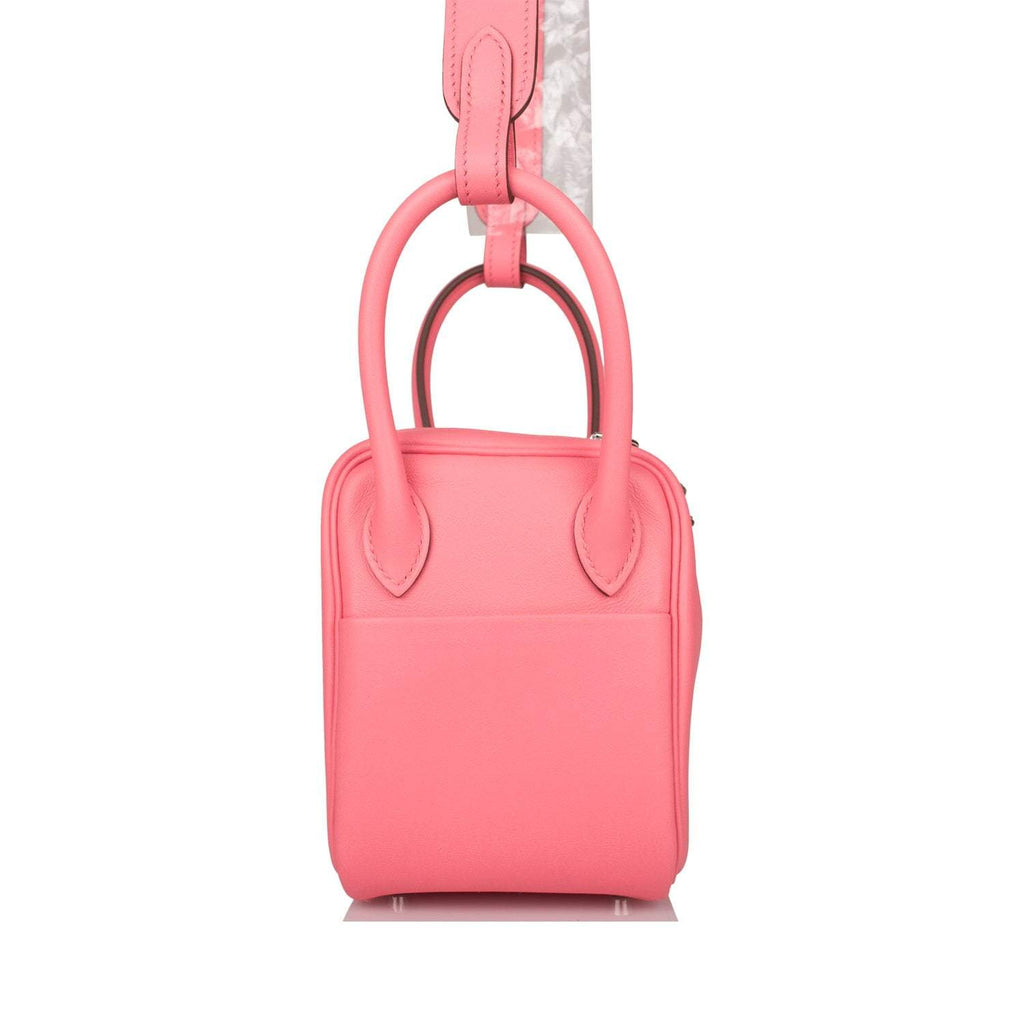 Hermes Rose D'Ete Swift Mini Lindy Palladium Hardware