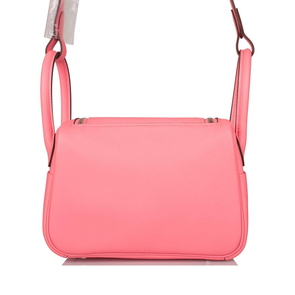 Hermes Rose D'Ete Swift Mini Lindy Palladium Hardware