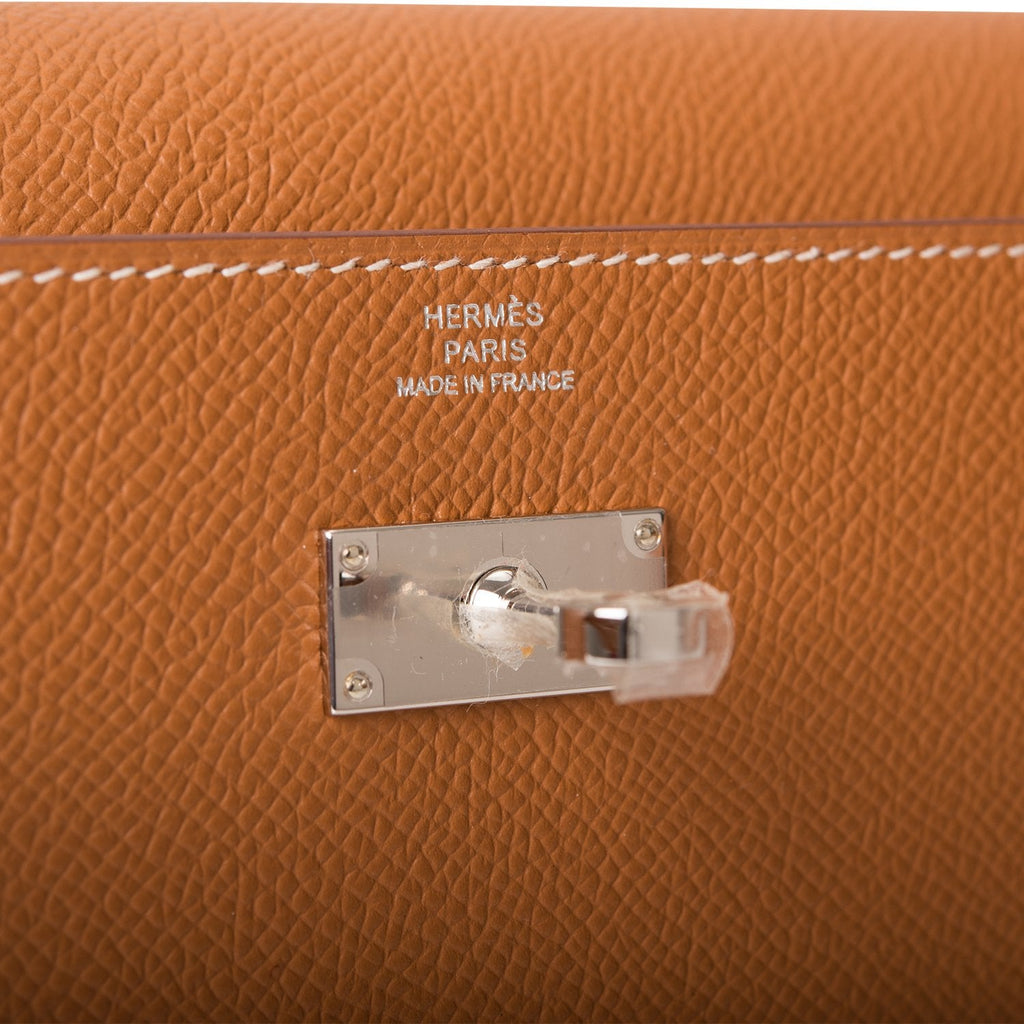 Hermes Gold Epsom Kelly Wallet To Go Palladium Hardware