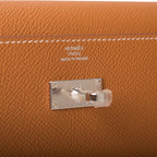 Hermes Gold Epsom Kelly Wallet To Go Palladium Hardware