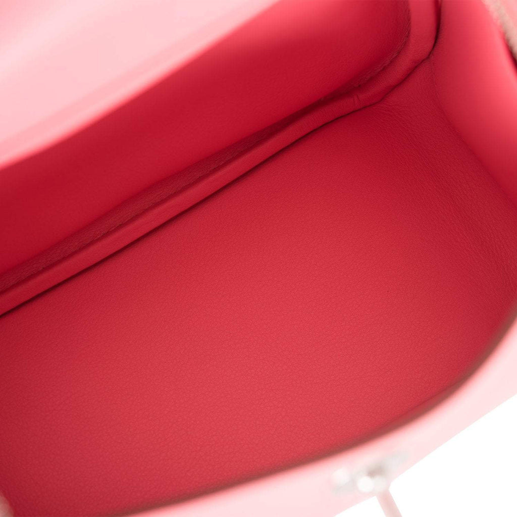Hermes Rose D'Ete Swift Mini Lindy Palladium Hardware