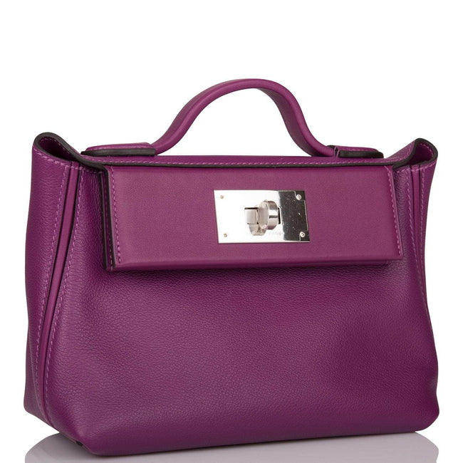 Hermes Anemone Evercolor and Swift Mini 24/24 Bag Palladium Hardware Main Image