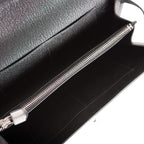 Hermes Black Chevre Kelly Wallet To Go Palladium Hardware