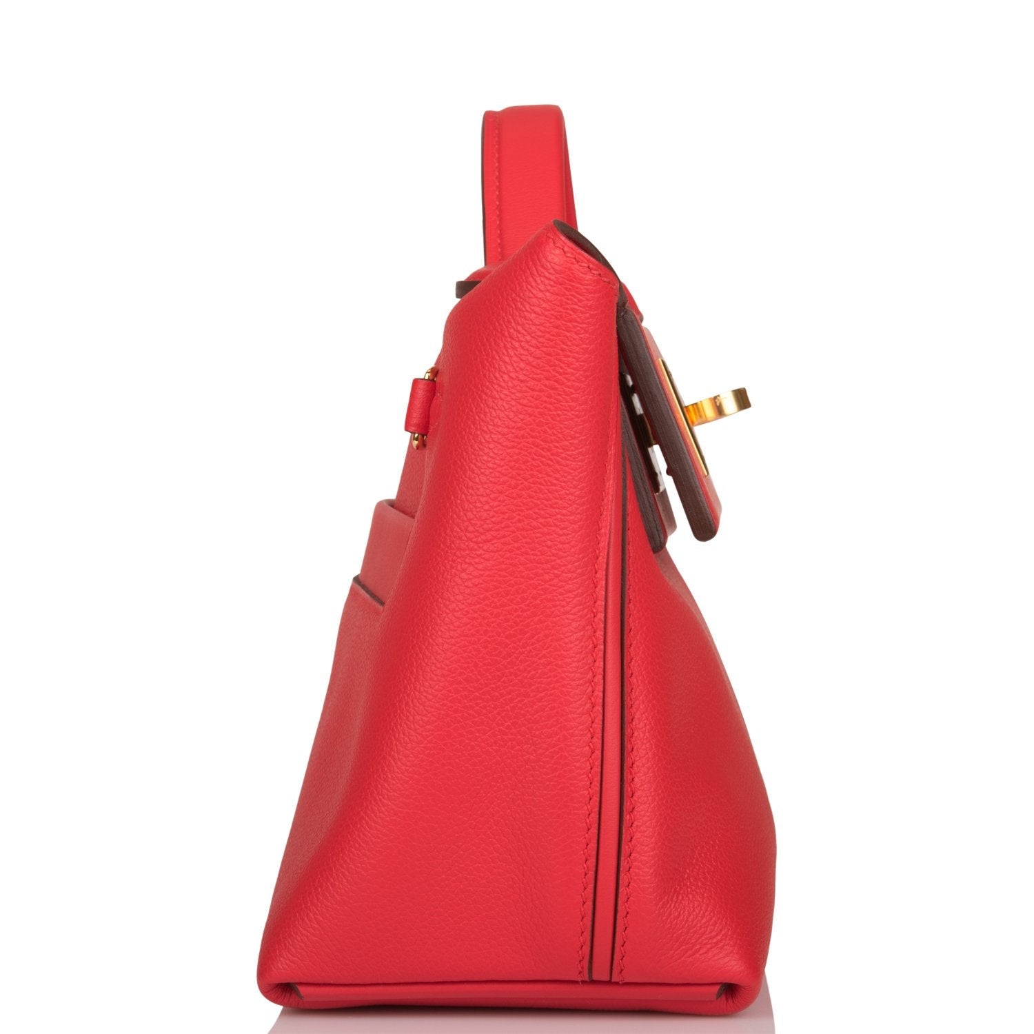 Hermes Rouge de Coeur Evercolor and Swift Mini 24/24 Bag Gold Hardware