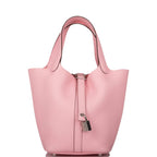 Hermes Rose Sakura Clemence Picotin Lock 18cm Palladium Hardware