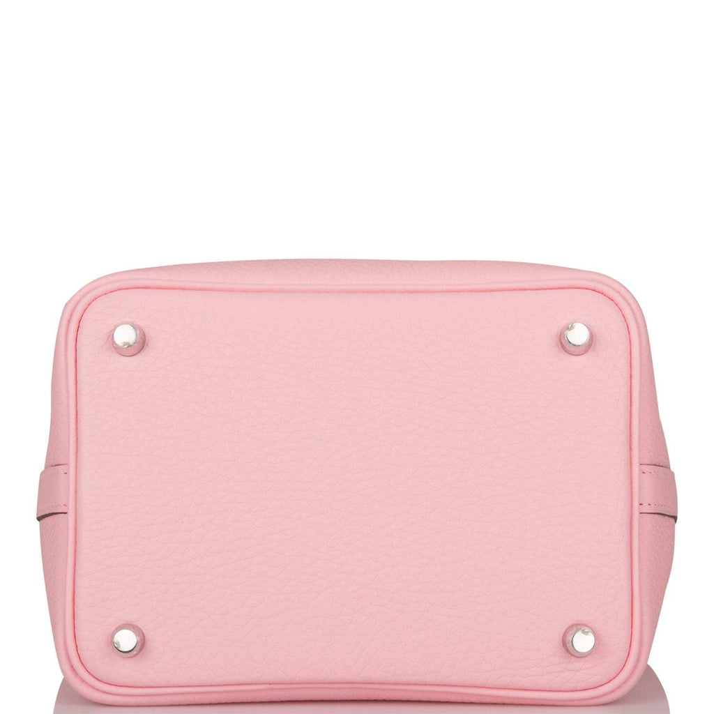 Hermes Rose Sakura Clemence Picotin Lock 18cm Palladium Hardware