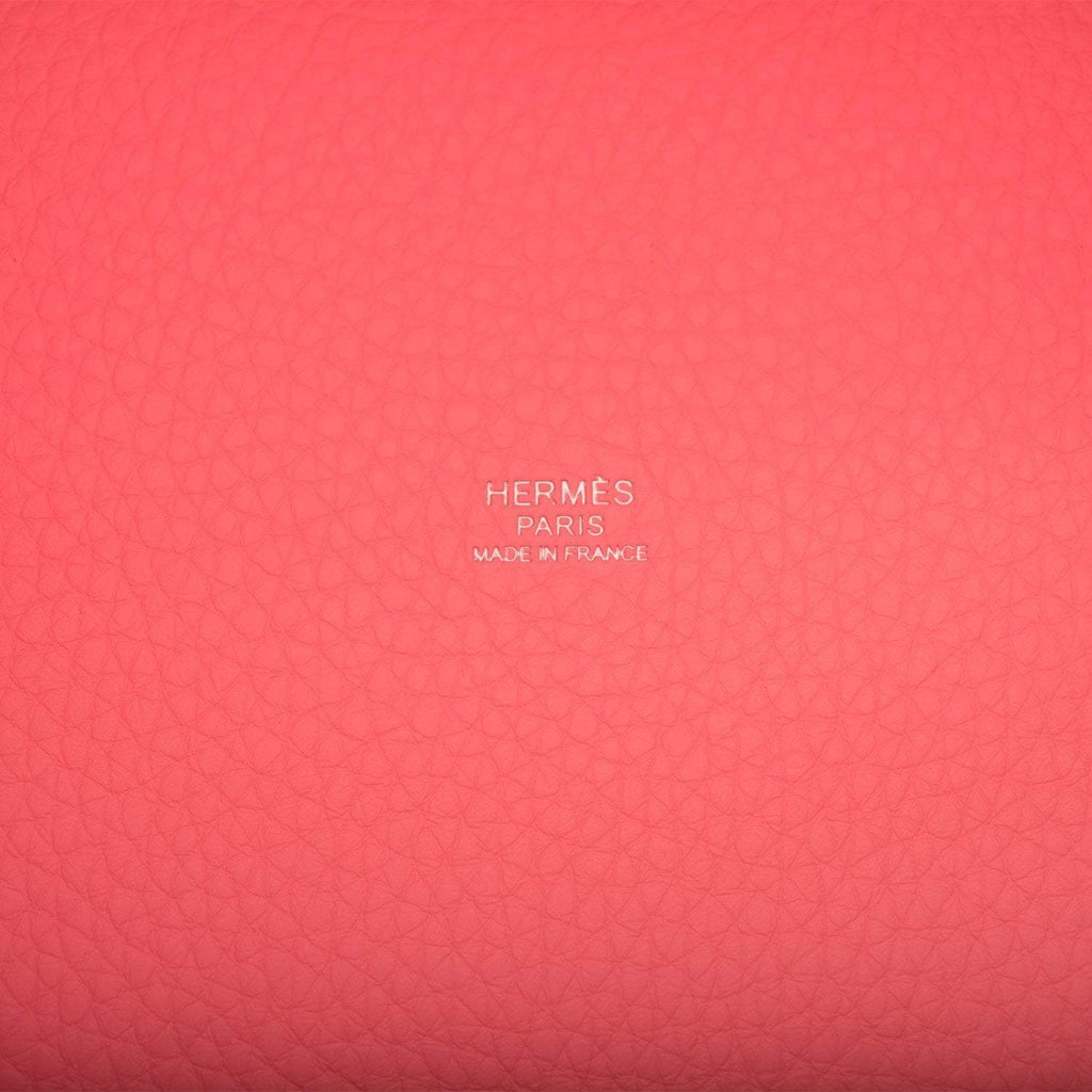 Hermes Rose Sakura Clemence Picotin Lock 18cm Palladium Hardware