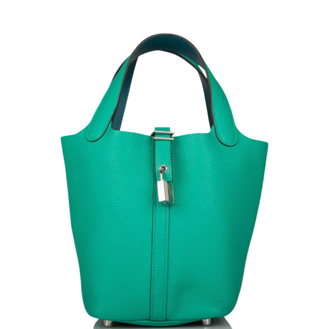 Hermes Menthe Clemence Picotin Lock 18cm Palladium Hardware Hover Image