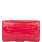 Hermes Rose Extreme Shiny Alligator Constance Wallet To Go Palladium Hardware