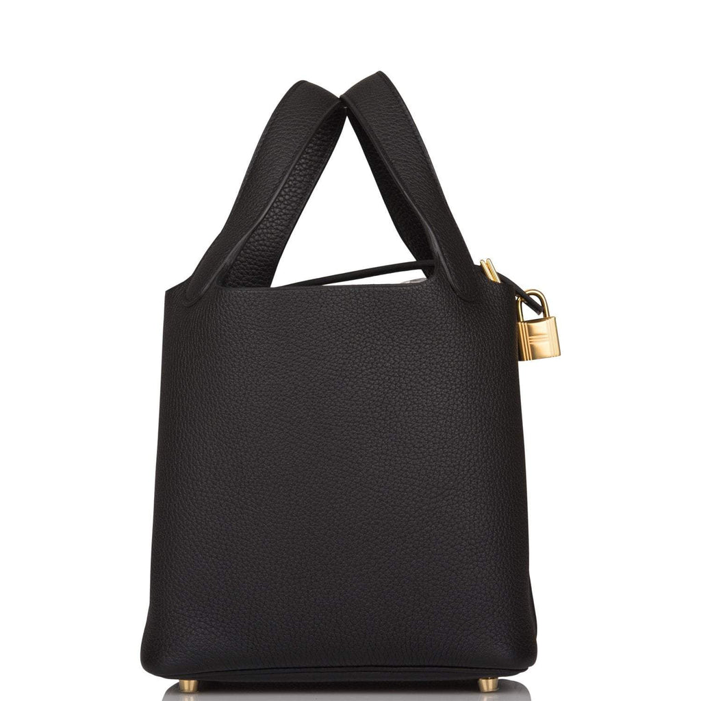 Hermes Black Clemence Picotin Lock 18cm Gold Hardware