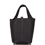 Hermes Black Clemence Picotin Lock 18cm Gold Hardware