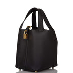Hermes Black Clemence Picotin Lock 18cm Gold Hardware