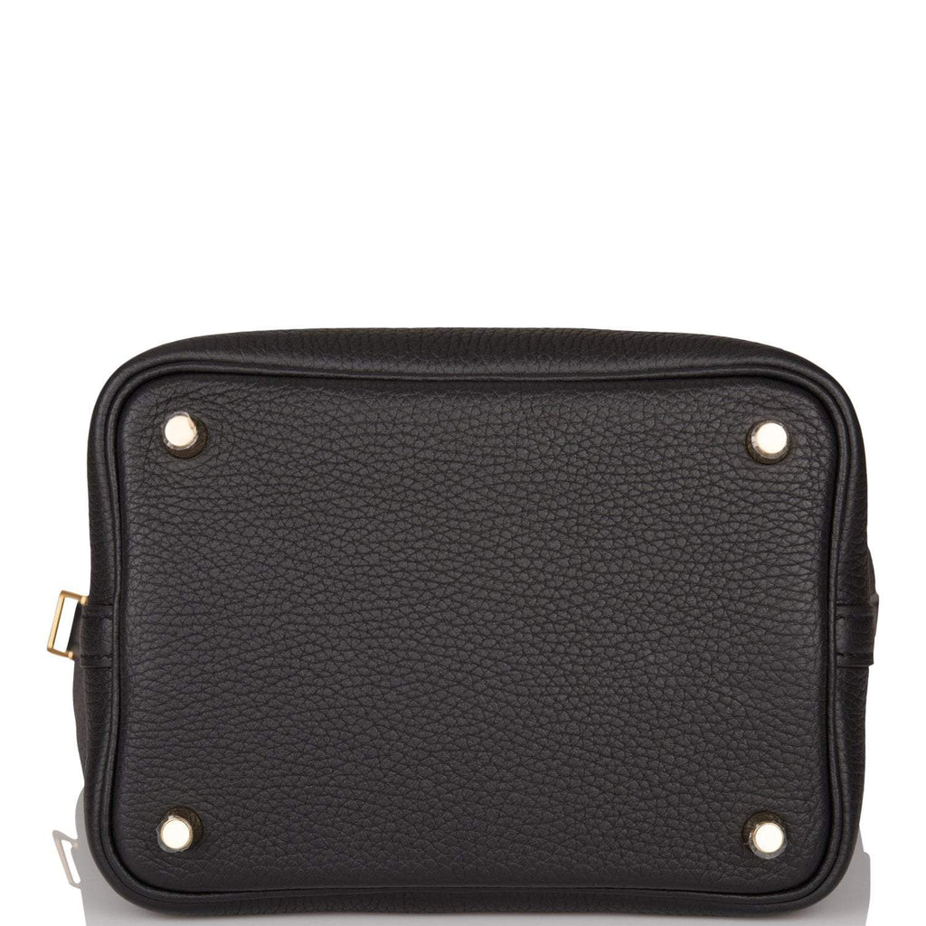 Hermes Black Clemence Picotin Lock 18cm Gold Hardware