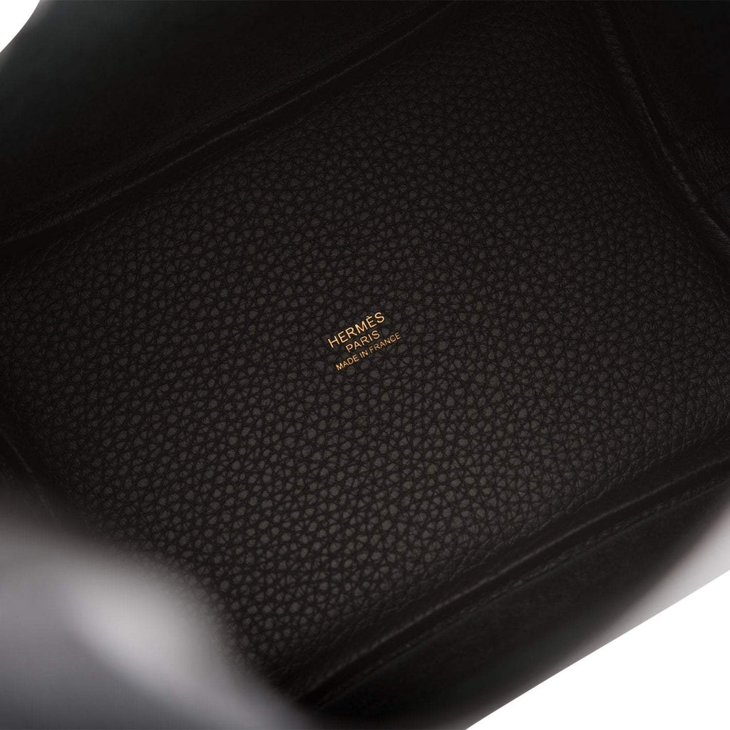 Hermes Black Clemence Picotin Lock 18cm Gold Hardware