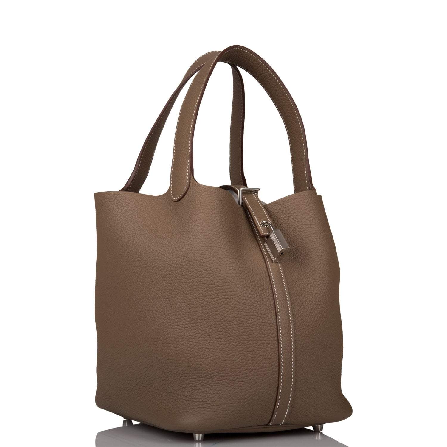 Hermes Etoupe Clemence Picotin Lock 22cm Palladium Hardware