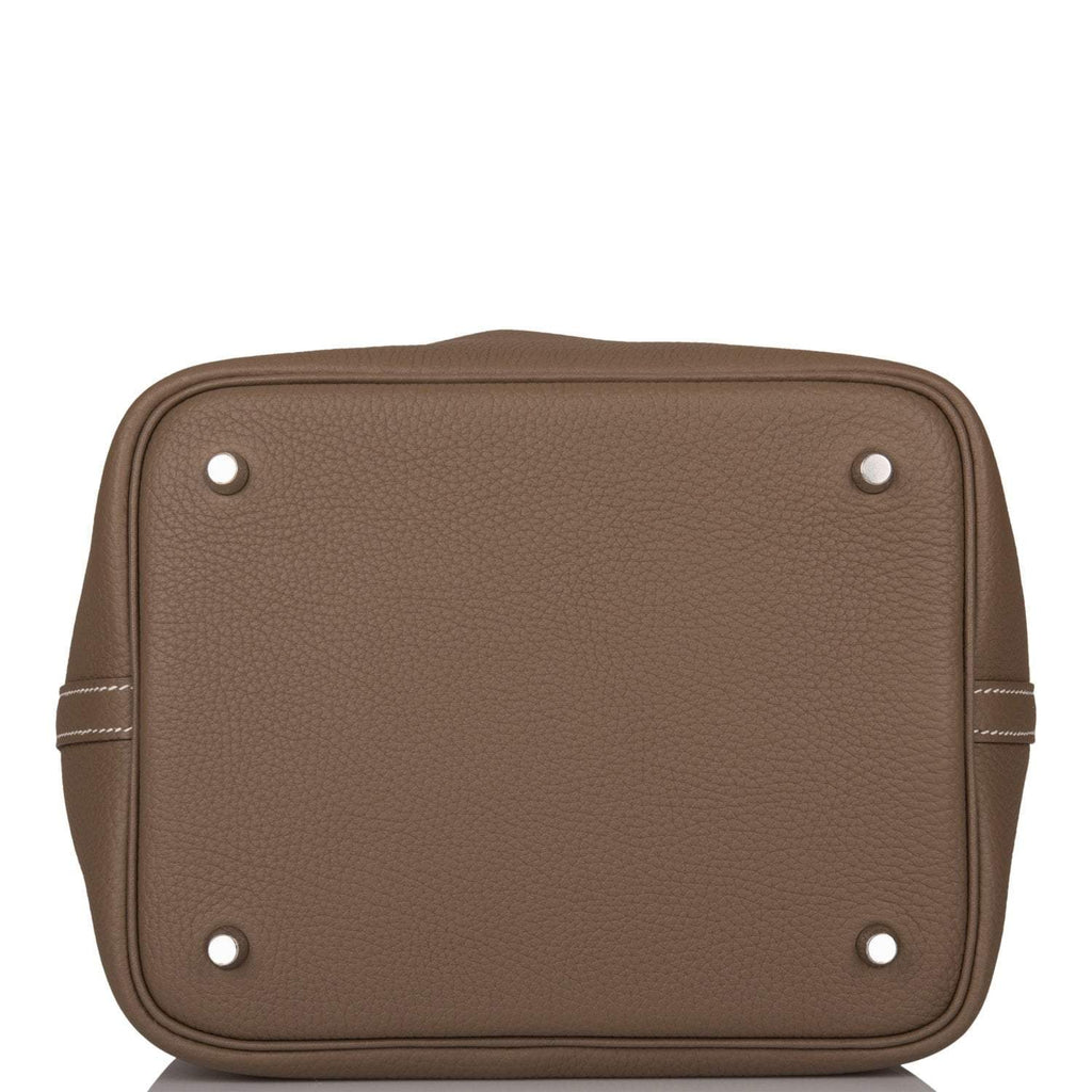 Hermes Etoupe Clemence Picotin Lock 22cm Palladium Hardware