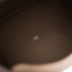 Hermes Etoupe Clemence Picotin Lock 22cm Palladium Hardware