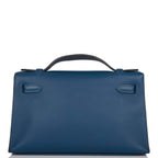 Hermes Deep Blue Swift Mini Kelly Pochette Gold Hardware