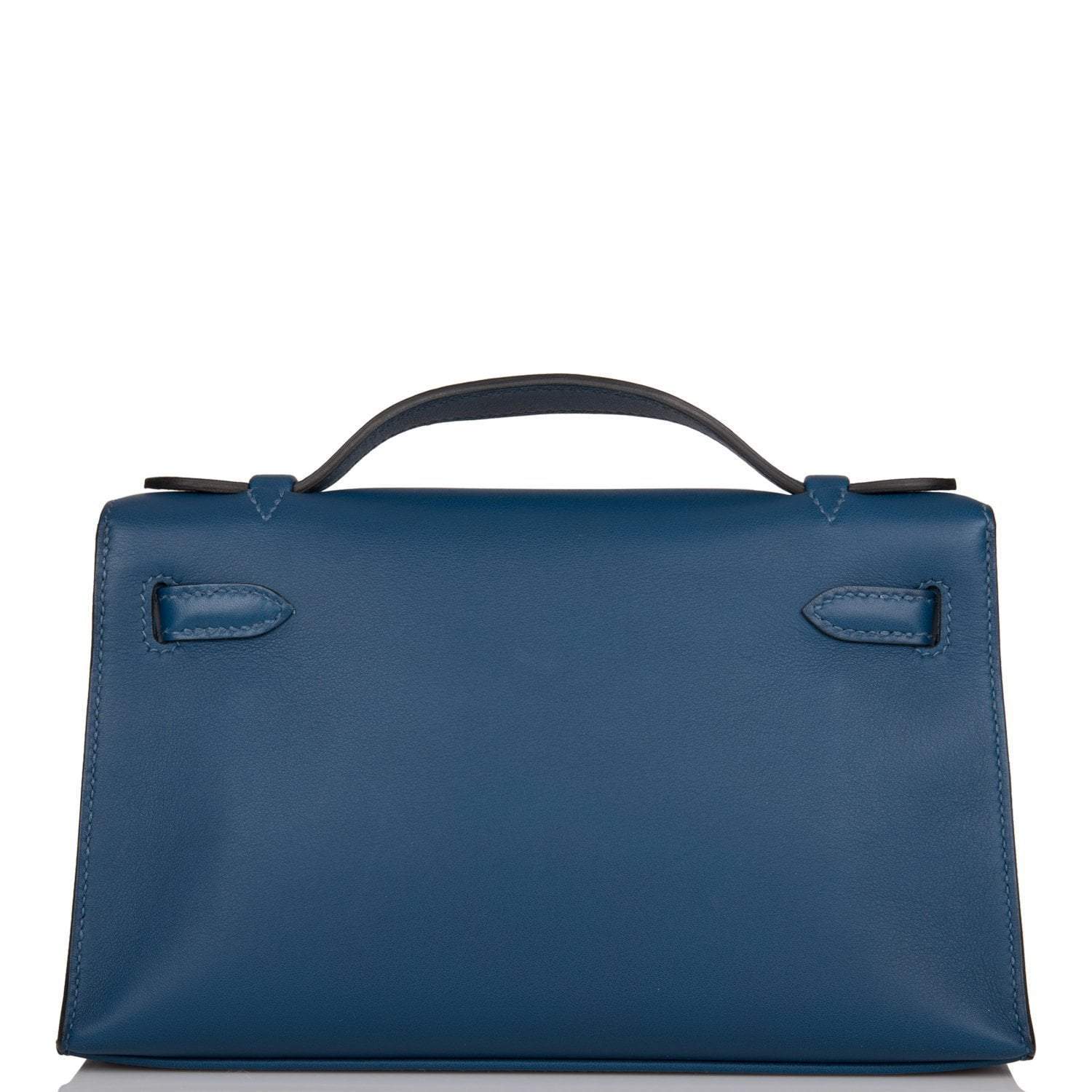 Hermes Deep Blue Swift Mini Kelly Pochette Gold Hardware