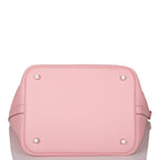 Hermes Rose Sakura Clemence Picotin Lock 22cm Palladium Hardware