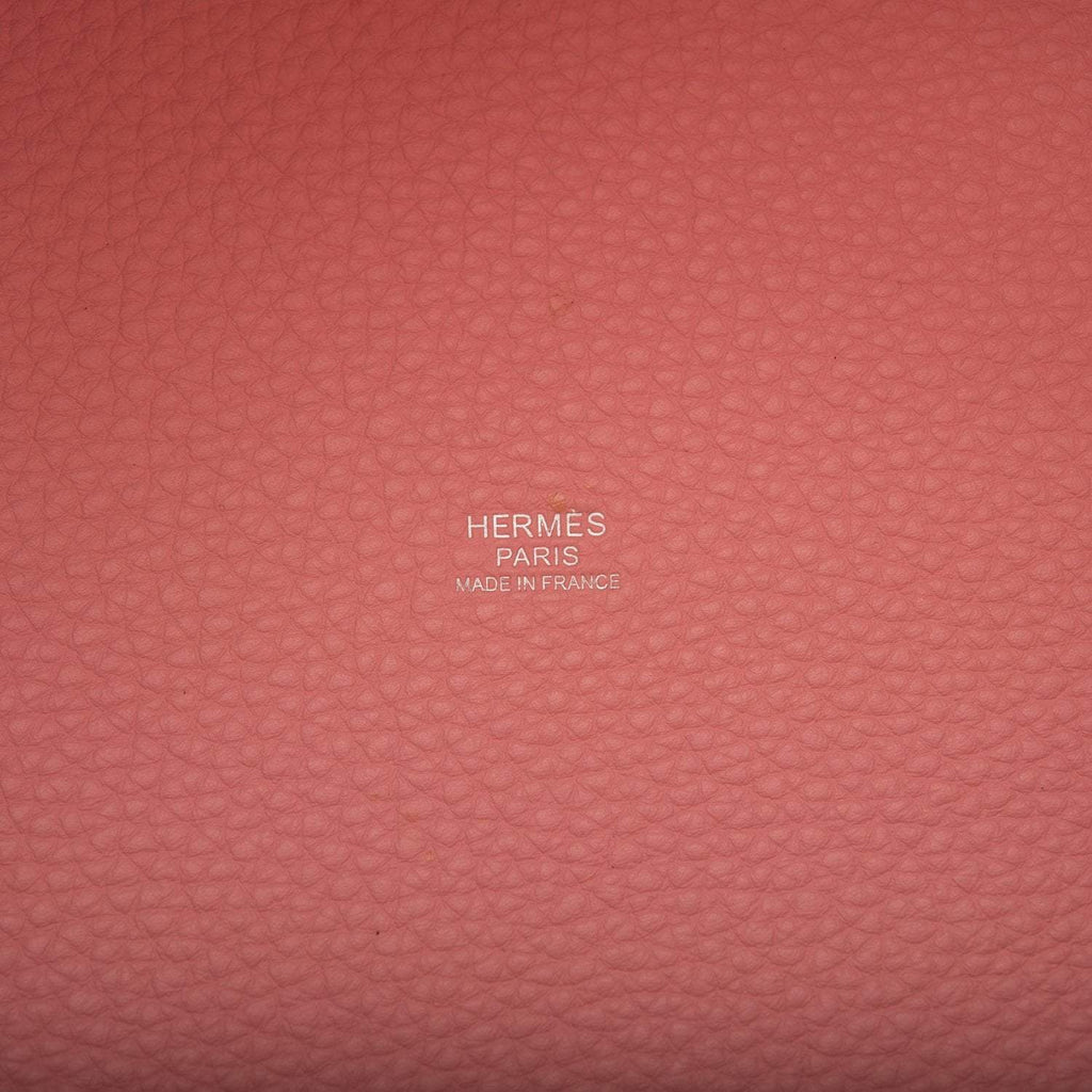 Hermes Rose Sakura Clemence Picotin Lock 22cm Palladium Hardware