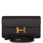 Hermes Black Epsom Constance Wallet To Go Gold Hardware