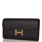 Hermes Black Epsom Constance Wallet To Go Gold Hardware