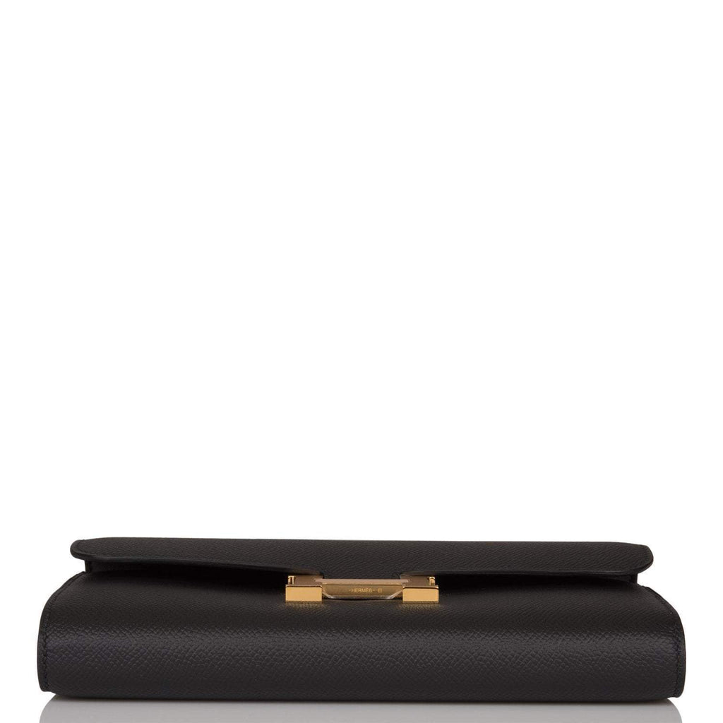 Hermes Black Epsom Constance Wallet To Go Gold Hardware