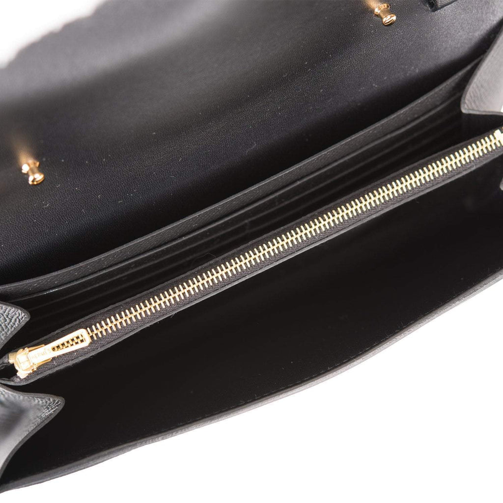 Hermes Black Epsom Constance Wallet To Go Gold Hardware