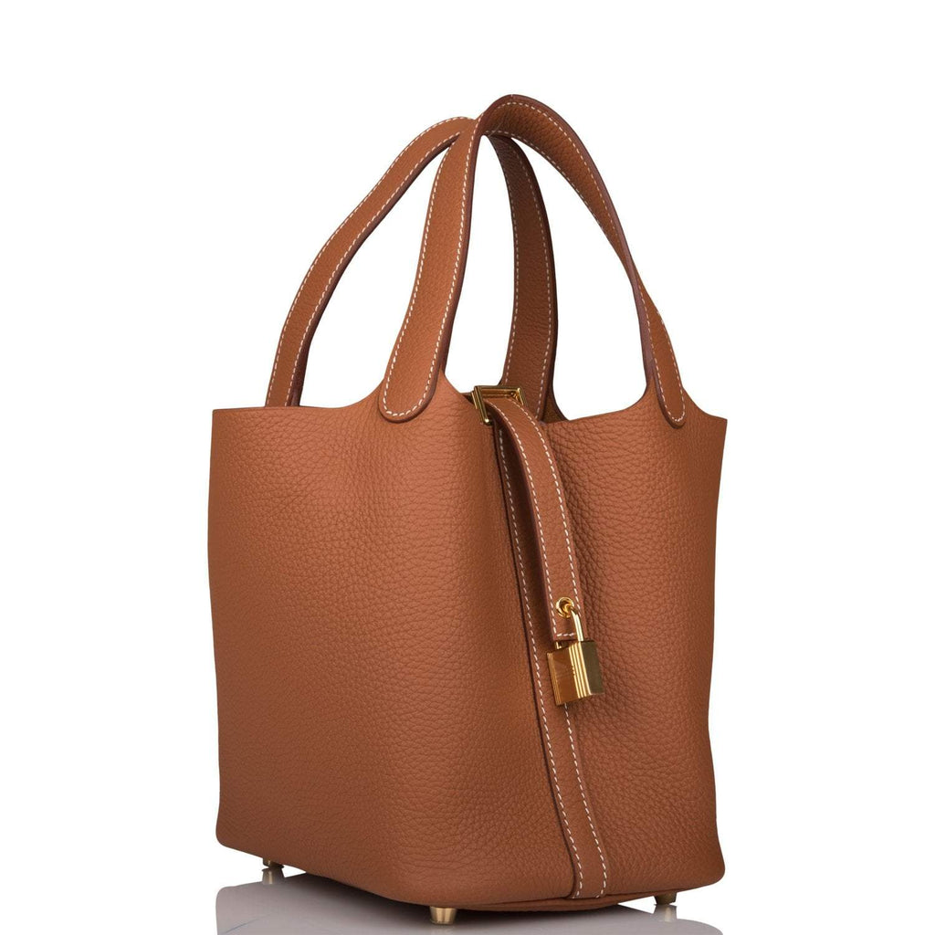 Hermes Gold Clemence Picotin Lock 18cm Gold Hardware