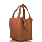 Hermes Gold Clemence Picotin Lock 18cm Gold Hardware