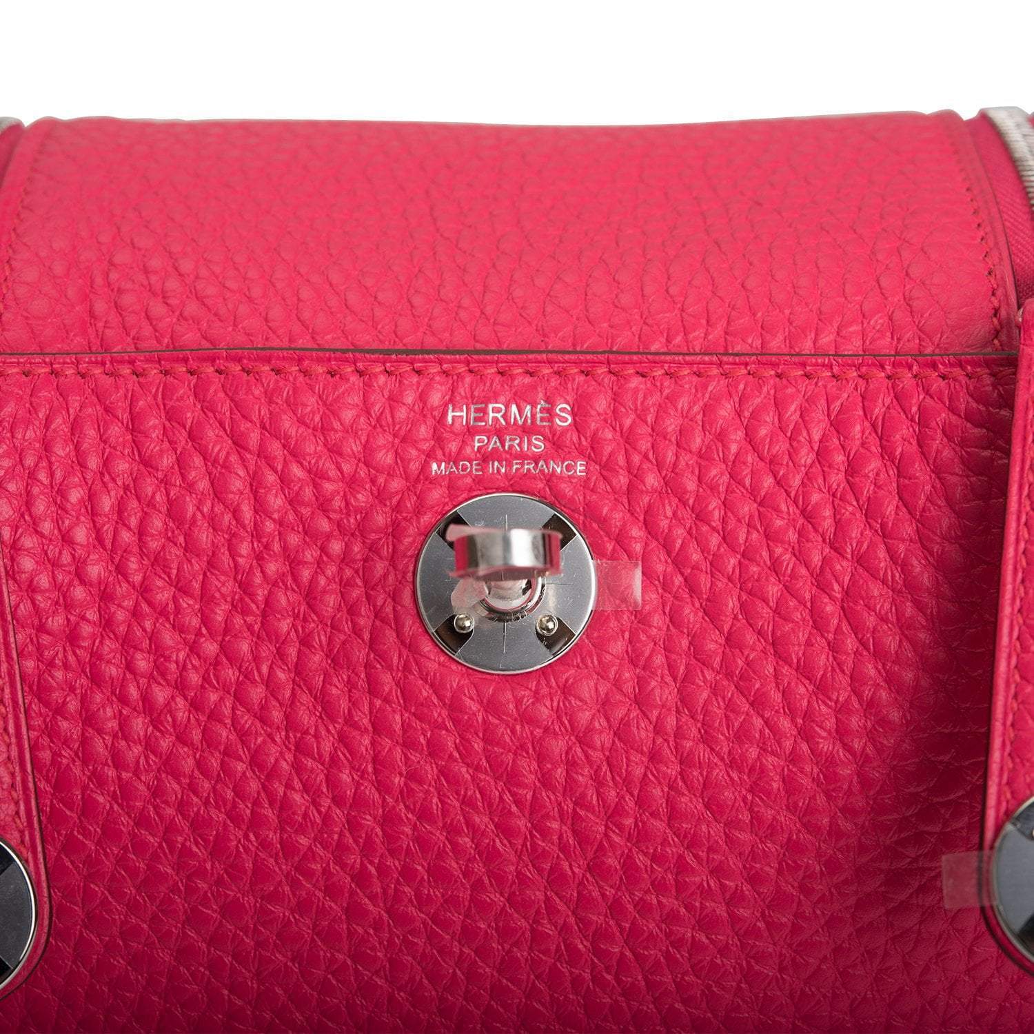 Hermes Rose Extreme Clemence Mini Lindy Palladium Hardware