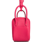 Hermes Rose Extreme Clemence Mini Lindy Palladium Hardware