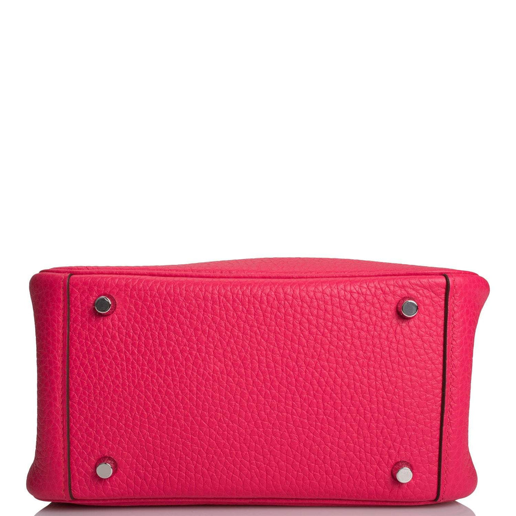 Hermes Rose Extreme Clemence Mini Lindy Palladium Hardware