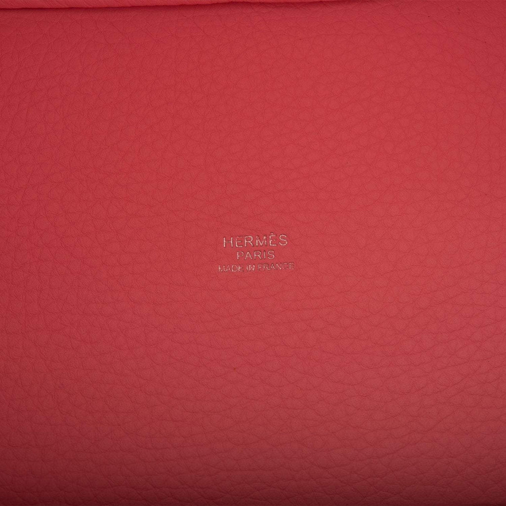 Hermes Rose Sakura Clemence Picotin Lock 18cm Palladium Hardware