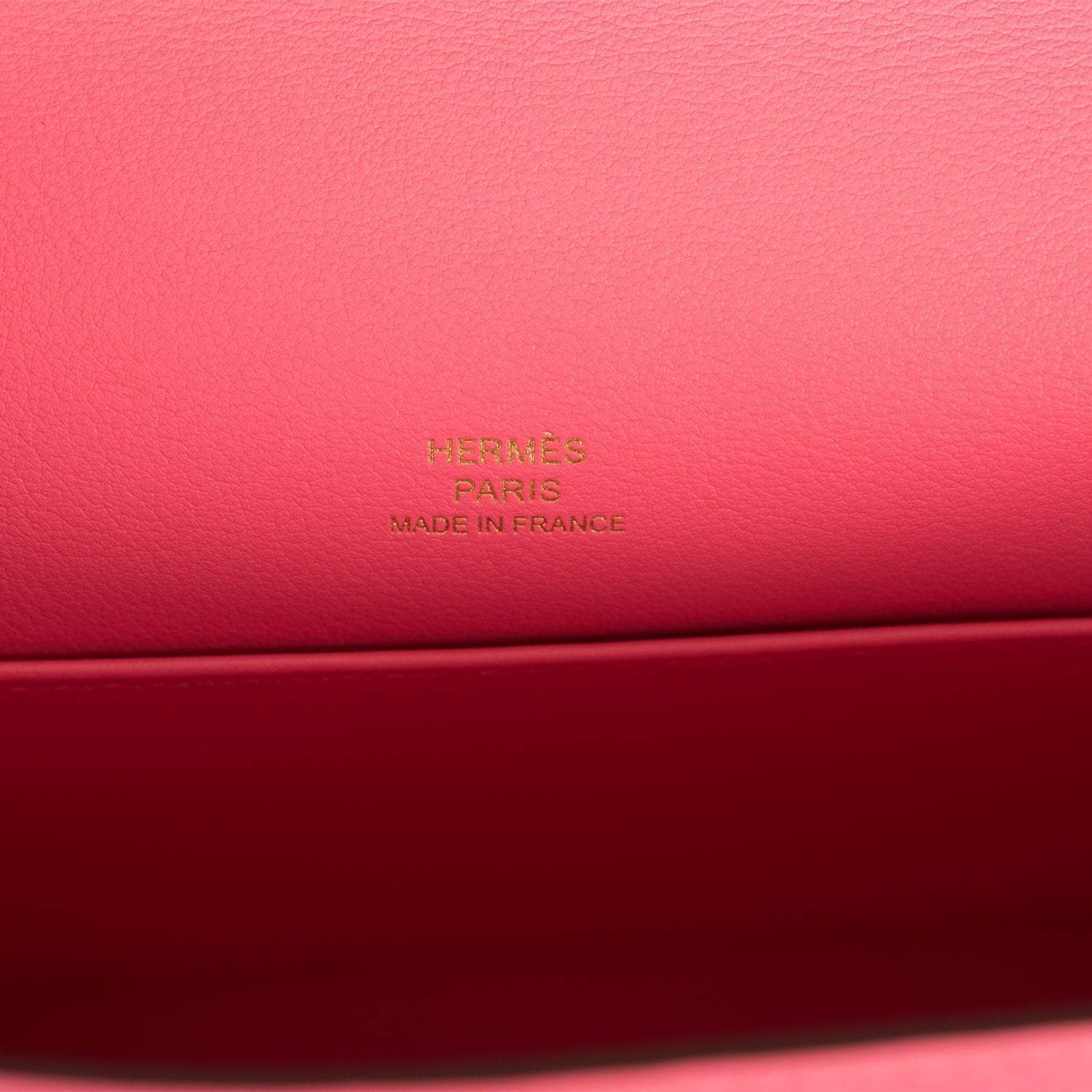 Hermes Rose Azalee Swift Mini Kelly Pochette Gold Hardware