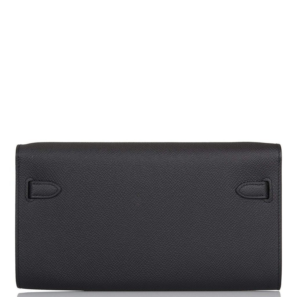 Hermes Black Epsom Kelly Wallet To Go Gold Hardware