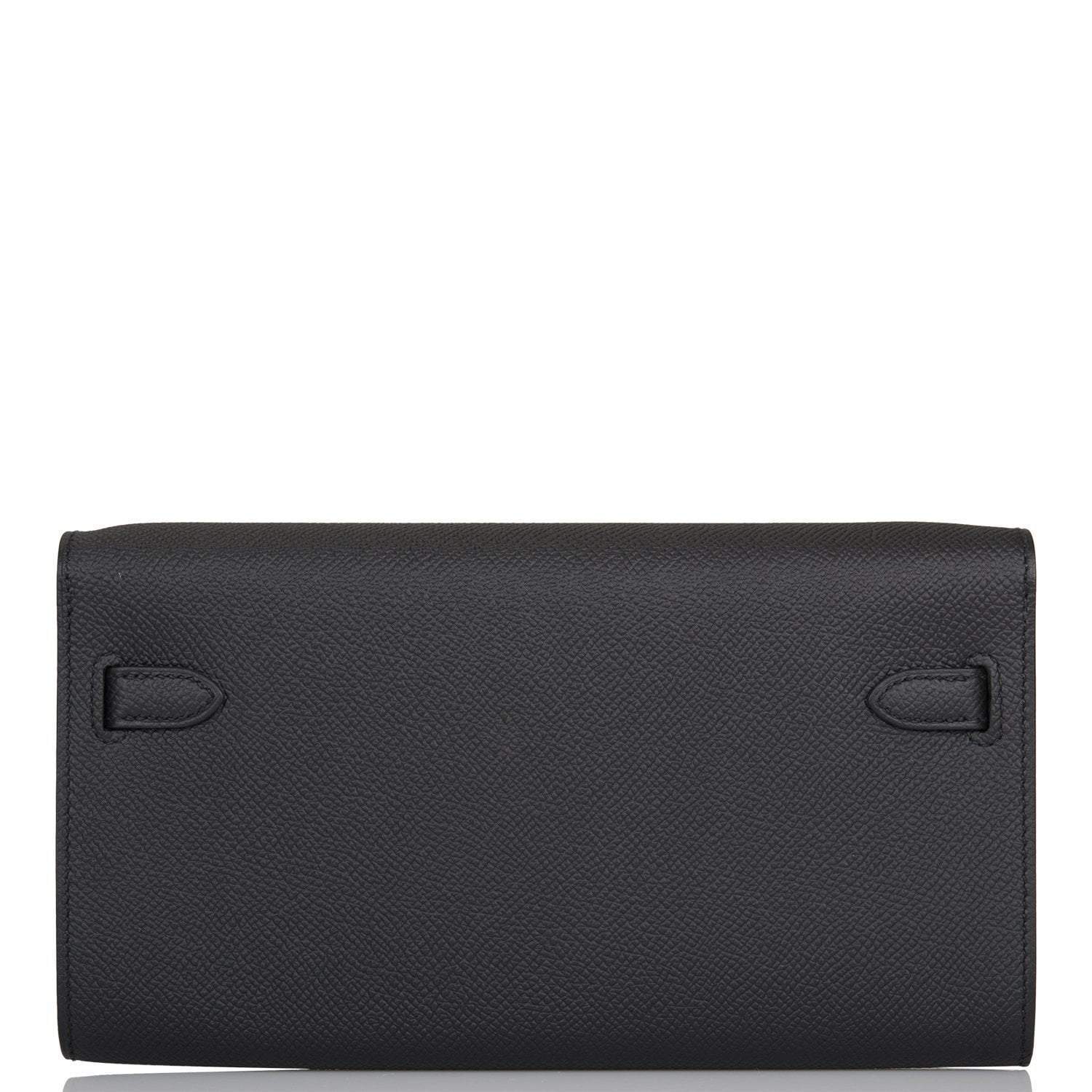 Hermes Black Epsom Kelly Wallet To Go Gold Hardware