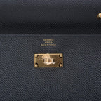 Hermes Black Epsom Kelly Wallet To Go Gold Hardware