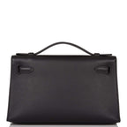 Hermes Black Swift Mini Kelly Pochette Rose Gold Hardware