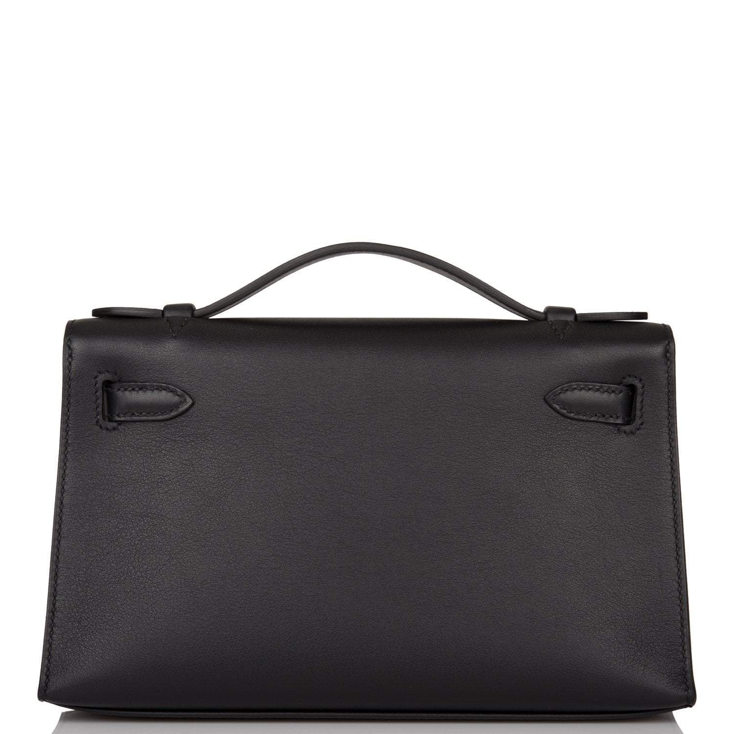 Hermes Black Swift Mini Kelly Pochette Rose Gold Hardware