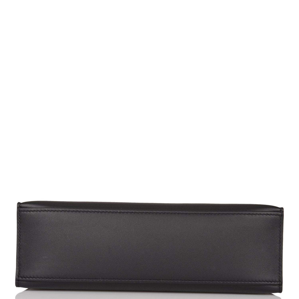 Hermes Black Swift Mini Kelly Pochette Rose Gold Hardware