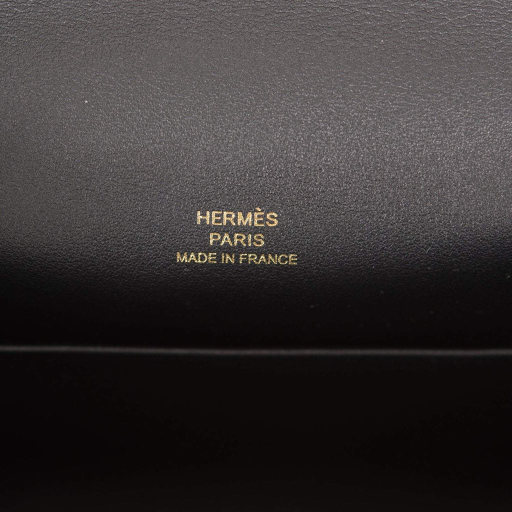 Hermes Black Swift Mini Kelly Pochette Rose Gold Hardware